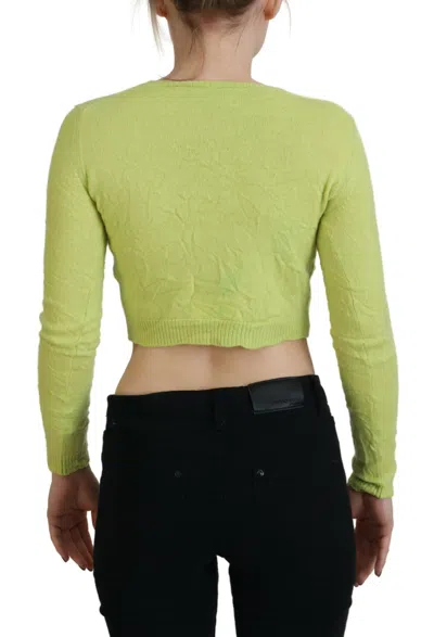 Pre-owned Dsquared2 Dsquared² Yellow Green Cashmere Long Sleeves Cropped Women's Sweater ()