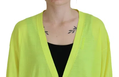 Pre-owned Dsquared2 Dsquared² Yellow Wool Knitted Buttoned Cardigan Women's Sweater ()