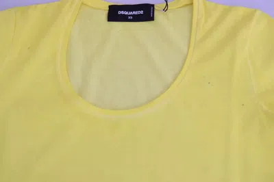 Pre-owned Dsquared2 Dsquared² Yellow Round Neck Short Sleeve Shirt Top Women's Blouse ()