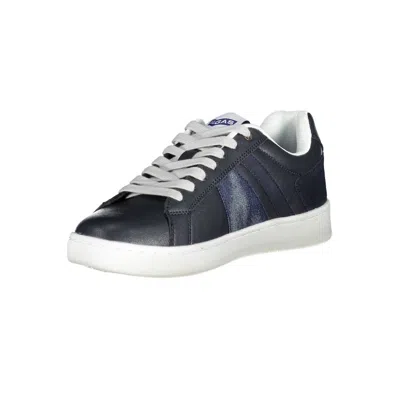Gas Blue Artificial Leather Men's Sneaker In Blue