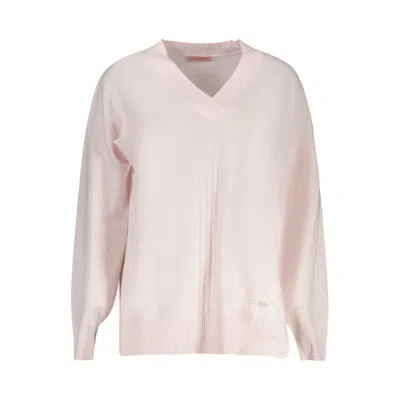 Guess Jeans Pink Acrylic Women Sweater In Pink