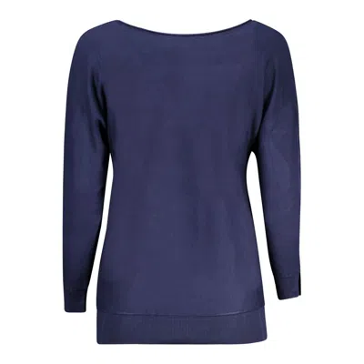 Guess Jeans Blue Viscose Sweater In Blue