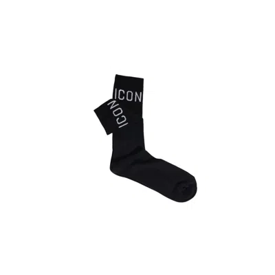 Icon Black Cotton Men's Sock In Black