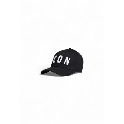 Icon Black Cotton Hats & Men's Cap In Black