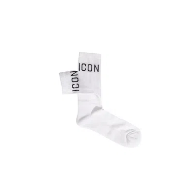 Icon White Cotton Men's Sock In White