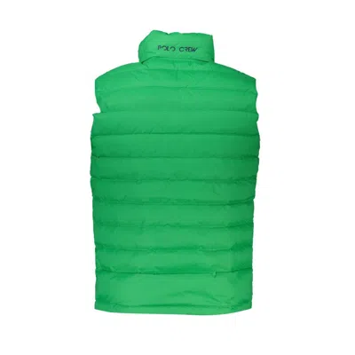 La Martina Sleek Sleeveless Green Jacket With Embroidery In Green