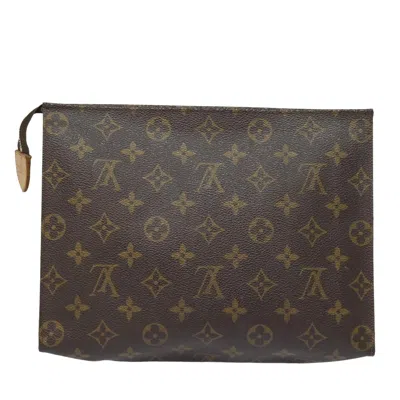 Pre-owned Louis Vuitton Poche Toilette Brown Canvas Clutch Bag ()