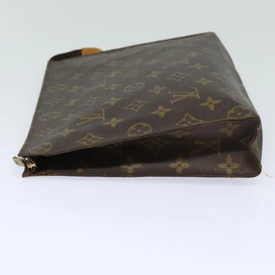 Pre-owned Louis Vuitton Poche Toilette Brown Canvas Clutch Bag ()