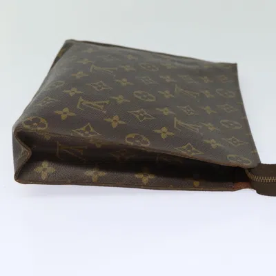 Pre-owned Louis Vuitton Poche Toilette Brown Canvas Clutch Bag ()