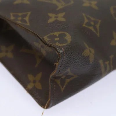 Pre-owned Louis Vuitton Poche Toilette Brown Canvas Clutch Bag ()