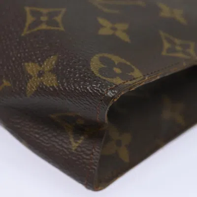 Pre-owned Louis Vuitton Poche Toilette Brown Canvas Clutch Bag ()