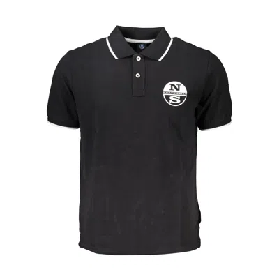 North Sails Blue Cotton Polo Shirt In Black