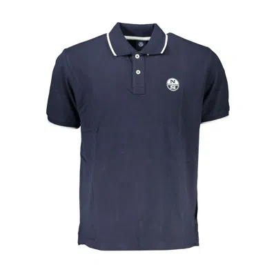 North Sails Blue Cotton Men Polo Shirt In Blue