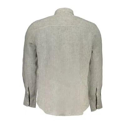 North Sails Beige Linen Men Shirt In Gray