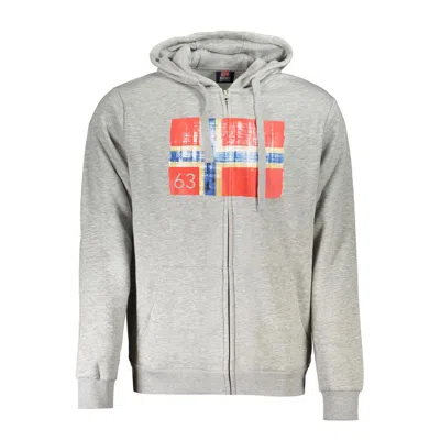 Norway 1963 Sleek Gray Hooded Fleece Sweatshirt In Gray