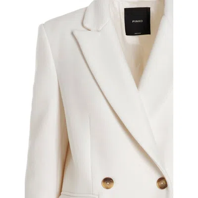 Pinko White Wool Jackets & Coat In White