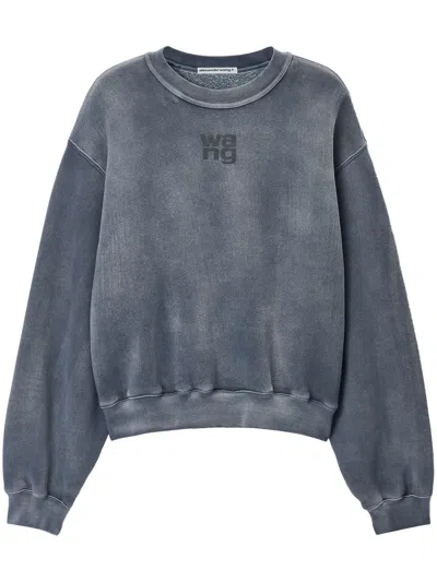 Alexander Wang Puff Logo Sweatshirt In Structured Terry