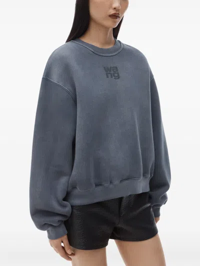Alexander Wang Puff Logo Sweatshirt In Structured Terry