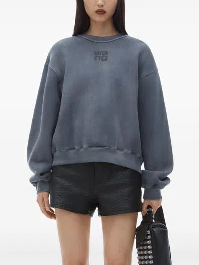 Alexander Wang Puff Logo Sweatshirt In Structured Terry