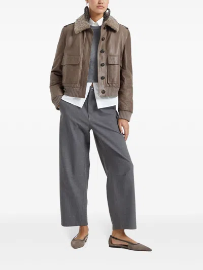 Brunello Cucinelli Sparkling Cashmere Sweater In Gray