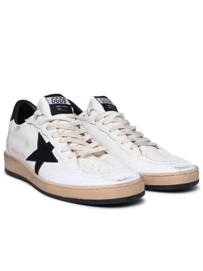 Golden Goose Round Toe Sneakers With Signature Star Patch And Suede Accents In White