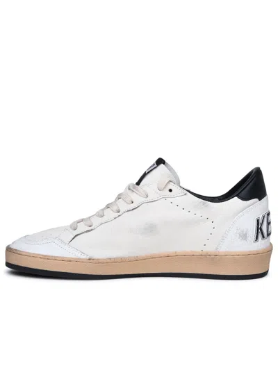 Golden Goose Round Toe Sneakers With Signature Star Patch And Suede Accents In White