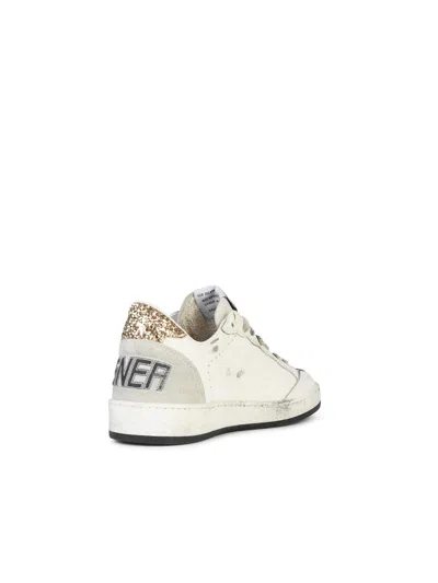 Golden Goose Ballstar Leather Upper And Toe Glitter Star And Heel Suede Spur Shoes
