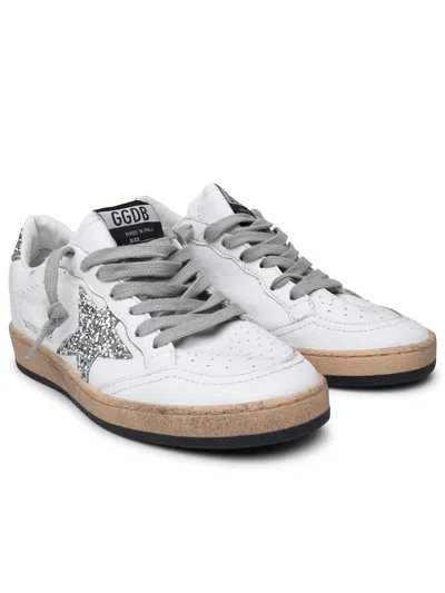 Golden Goose Ball Star Distressed Glittered Leather Sneakers