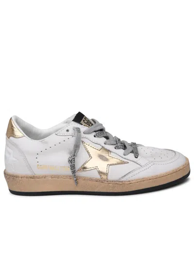 Golden Goose Ball Star Sneakers With Gold Star And Heel Tab