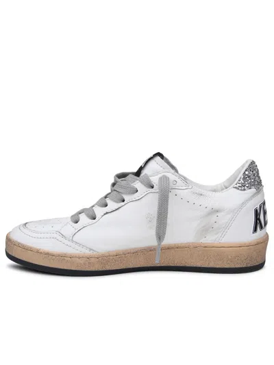 Golden Goose Ball Star Distressed Glittered Leather Sneakers