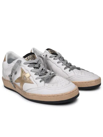 Golden Goose Ball Star Sneakers With Gold Star And Heel Tab