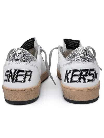 Golden Goose Ball Star Distressed Glittered Leather Sneakers