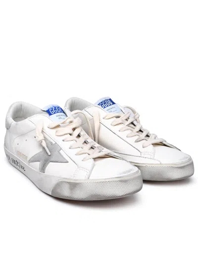 Golden Goose Super Star Leather Upper And Heel Suede Star And Spur In White