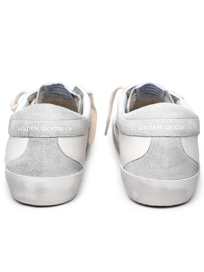 Golden Goose Super Star Leather Upper And Heel Suede Star And Spur In White