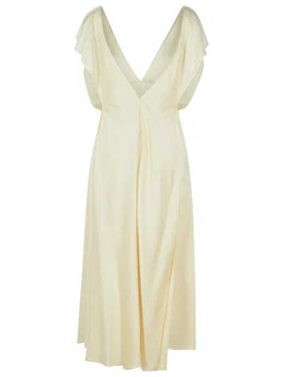 Jil Sander Ivory Viscose Blend Dress Women