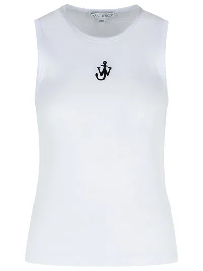 Jw Anderson Crew Neck Ribbed Sleeveless Top Straight Hem