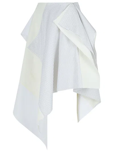 Jw Anderson Cotton Skirt With Patchwork Striped Layers