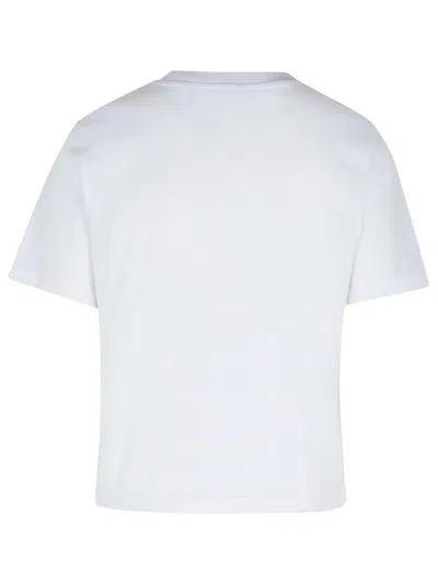 Jw Anderson Mens White Anchor-embroidery Crop Cotton-jersey T-shirt In White