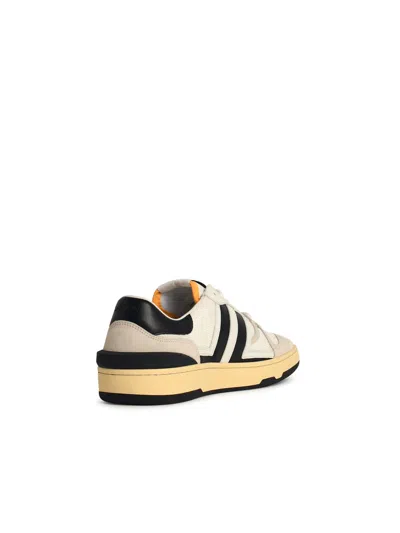 Lanvin Black And White Leather Clay Low Mesh Sneakers
