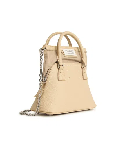 Maison Margiela '5 Ac' Micro Bag In Beige Lear