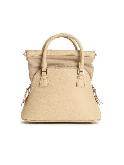 Maison Margiela '5 Ac' Micro Bag In Beige Lear