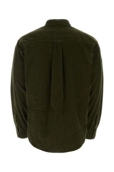 Dsquared2 Dsquared Bottle Green Stretch Corduroy Shirt In Green