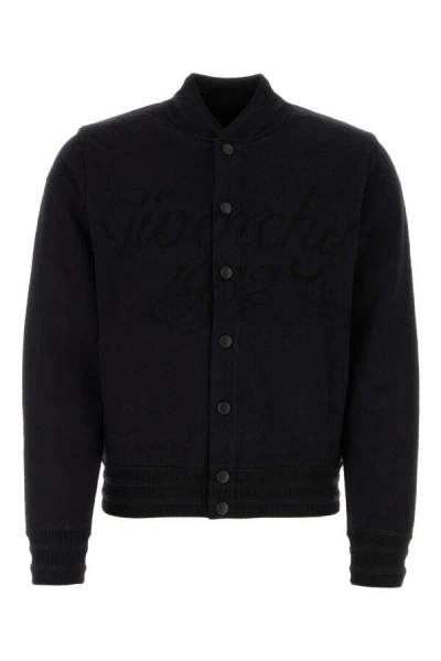 Givenchy Men Black Nylon Blend Bomber Jacket In Black