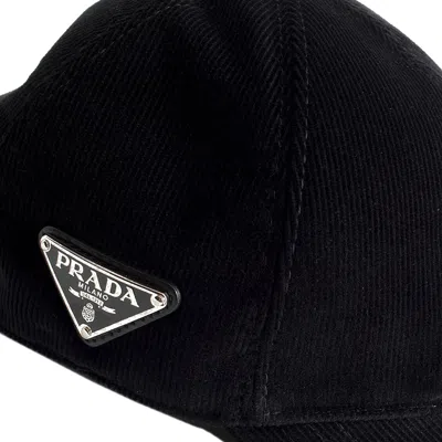 Prada Cotton Ribbed Hat