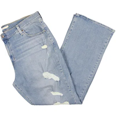 Levi Strauss & Co Plus Womens High Rise Light Wash Bootcut Jeans In Blue