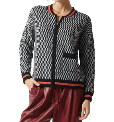 Zaket & Plover Jacquard Bomber Jacket In Black Combo In Black