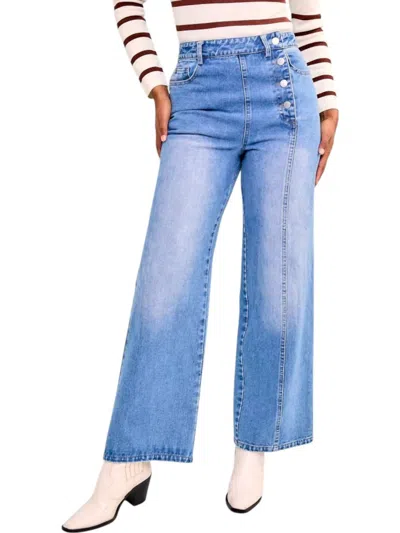Le Lis Latest And Greatest High Waisted Pants In Medium Wash In Multi