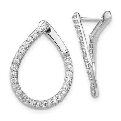 Diamond2deal 14k White Gold 0.80 Ct Lab Grown Diamond Fancy Twist Hoop Earrings Vs Clarity, G-h Color In White