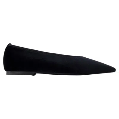 Totême Toteme Minimalist Velvet Ballerinas Shoes In Black