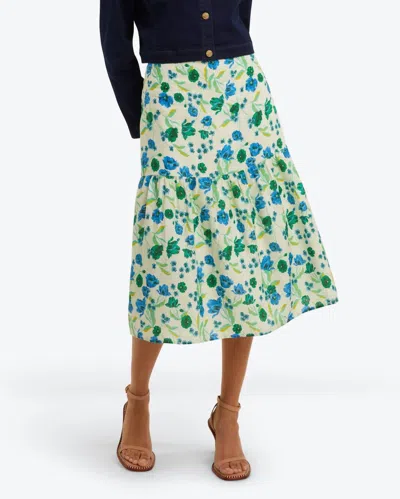 Draper James Midi Skirt In White Field Poppy In Multi